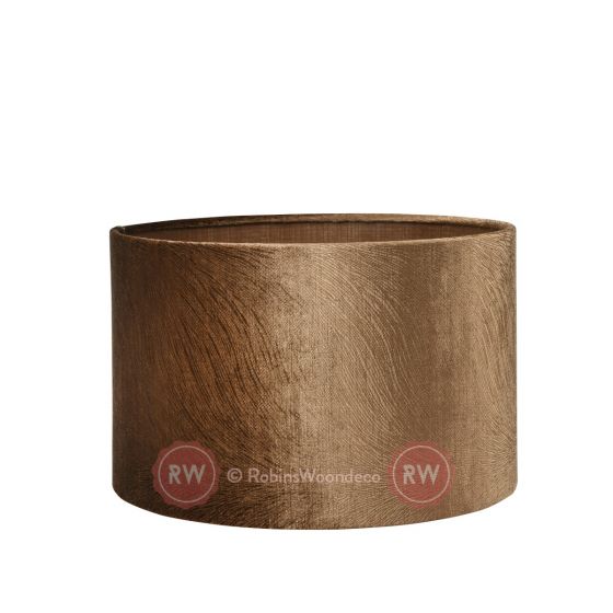 Koper goud velvet velours pampa ovale lampenkap 40cm cilinder
