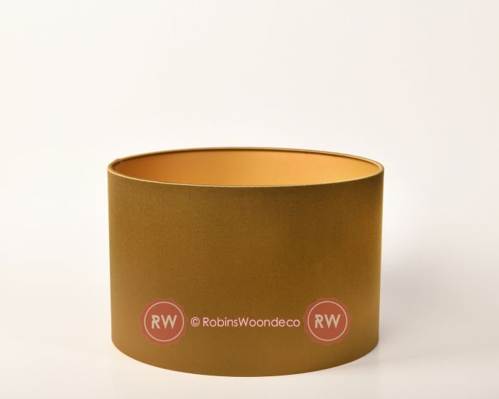Goud kleur ovale lampenkap 30cm cilinder